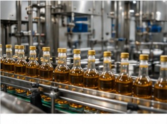 Bottling line in a food processing facility