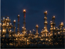 Industrial refinery at night